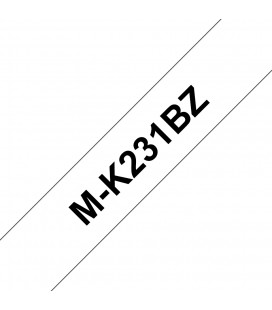 COMPATIBLE CON Brother MK231BZ Cinta No Laminada Generica de Etiquetas - Texto negro sobre fondo blanco - Ancho 12mm x 4 m.