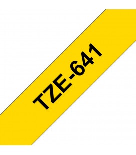 COMPATIBLE CON Brother TZe641 Cinta Laminada Generica de Etiquetas - Texto negro sobre fondo amarillo - Ancho 18mm x 8 metros