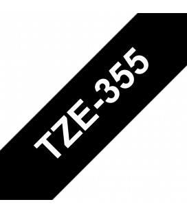 COMPATIBLE CON Brother TZe355 Cinta Laminada Generica de Etiquetas - Texto blanco sobre fondo negro - Ancho 24mm x 8 metros