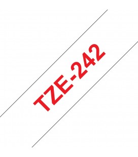COMPATIBLE CON Brother TZe242 Cinta Laminada Generica de Etiquetas - Texto rojo sobre fondo blanco - Ancho 18mm x 8 metros