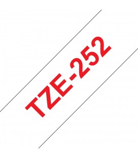 COMPATIBLE CON Brother TZe252 Cinta Laminada Generica de Etiquetas - Texto rojo sobre fondo blanco - Ancho 24mm x 8 metros