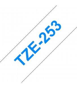 COMPATIBLE CON Brother TZe253 Cinta Laminada Generica de Etiquetas - Texto azul sobre fondo blanco - Ancho 24mm x 8 metros