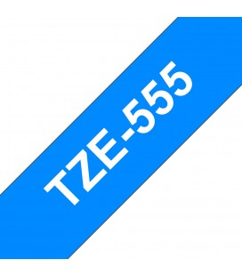 COMPATIBLE CON Brother TZe555 Cinta Laminada Generica de Etiquetas - Texto blanco sobre fondo azul - Ancho 24mm x 8 metros