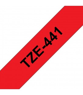 COMPATIBLE CON Brother TZe441 Cinta Laminada Generica de Etiquetas - Texto negro sobre fondo rojo - Ancho 18mm x 8 metros