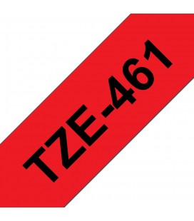 COMPATIBLE CON Brother TZe461 Cinta Laminada Generica de Etiquetas - Texto negro sobre fondo rojo - Ancho 36mm x 8 metros